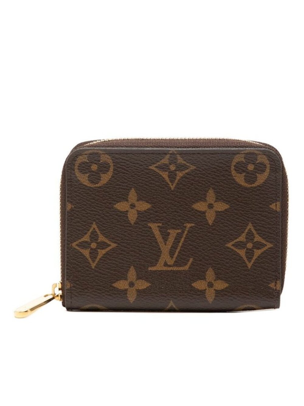 Louis Vuitton Monogram Zippy Coin Purse Brown Leather